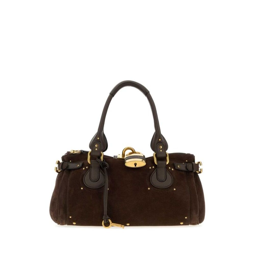 Chloe Women Dark Brown Suede Paddington Shopping Bag